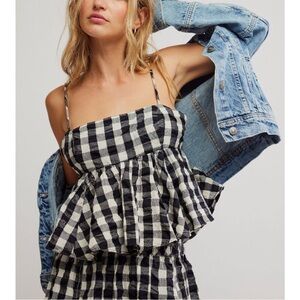 FREE PEOPLE Mia Plaid Tank / Exotic Lime Combo